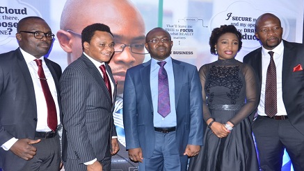 (L-r): Emmanuel Akhidenor, general manager, Services, BCX; Ayo Adegboye, managing director, BCX; Tope Fashedemi, director, e-Government; ministry of Communication, representing the Minister of Science and Technology, Olusike Bamisebi, chief financial officer, BCX and Jakes Mogale, managing executive, Print Division BCX at the BCX brand launch in Lagos, recently.